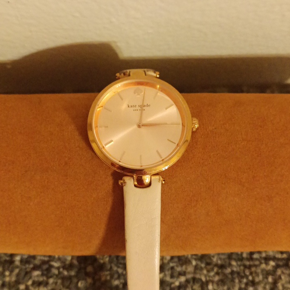 Kate Spade Holland rose gold  beige leather woman's watch